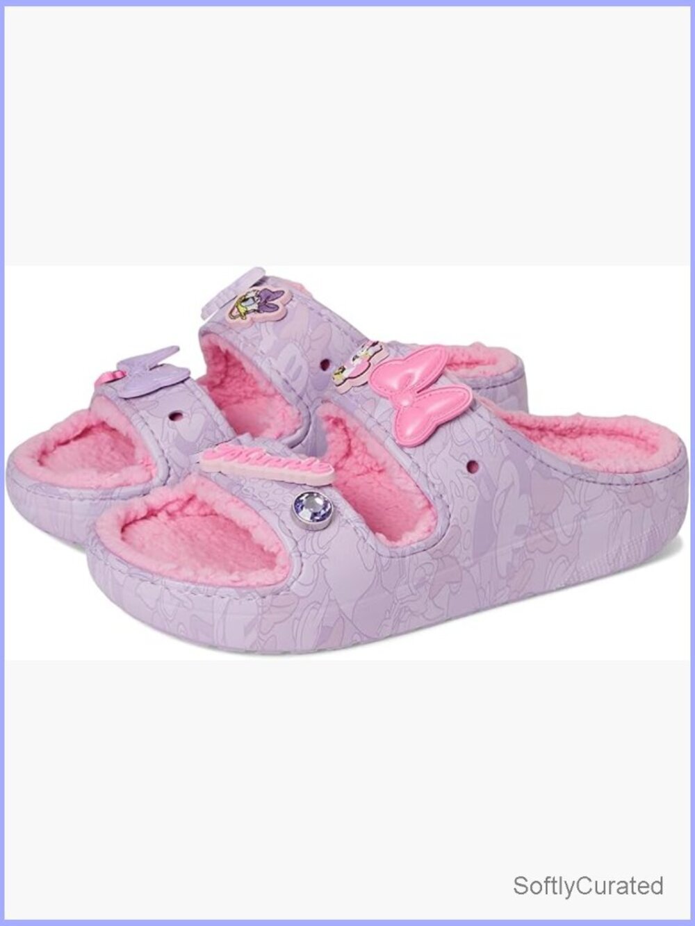 Disney Minnie Mouse & Daisy Cozzzy Faux Fur Sandals Women's Slippers Slide